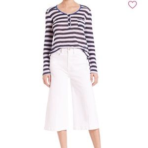 Frame Denim white gaucho jeans wide leg crop 28